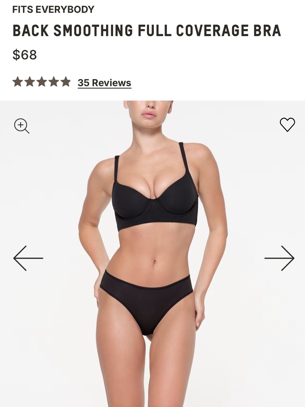 Skims fits everybody full coverage back smoothing bra 38C ✨NWT - SOLD OUT ONLINE
